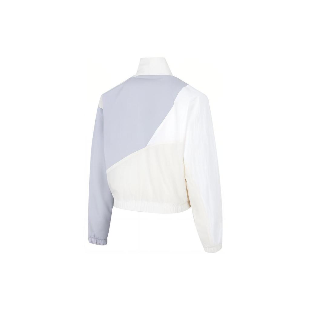 adidas Originals Women's Colorblock Windbreaker Jacket White Grey HC7054