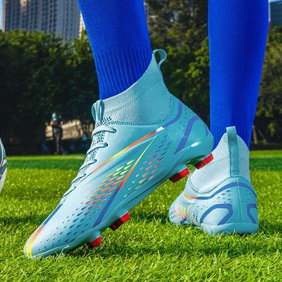 Männer Fußballschuhe Hohe Knöchel Outdoor Anti-Rutsch-Fußballschuhe TF/GF Training Fünf-Personen-Fußballschuhe Super Anti-Rutsch-Gras-Fußballschuhe