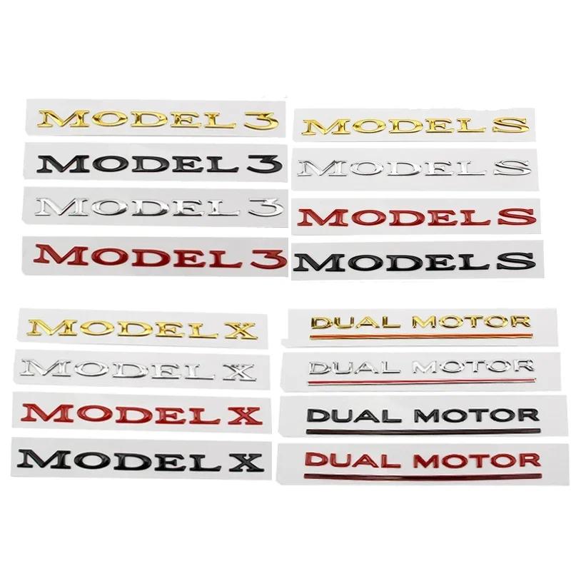 Metal ABS Car Styling Trunk Rear Tail Body Side Badge Sticker for Tesla Model 3 S X Y DUAL MOTOR Emblem Exterior Accessories