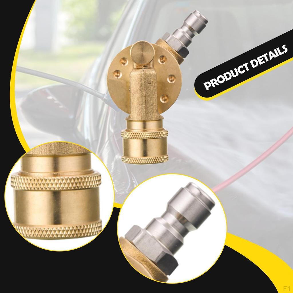 Pressure Washer Pivoting Coupler Rotation Angles Cleaning Tool Copper 12mm Quick Connect for