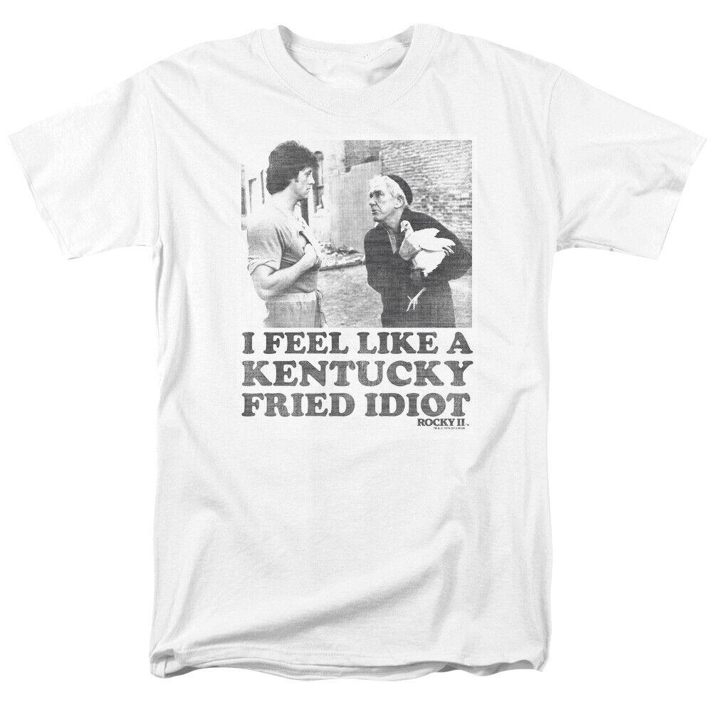 

Rocky Fried Idiot Boxing Movie Tee Rocky Balboa White Unisex T-shirt