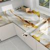 Yellow Imitation Marble Pattern DIY Self-adhesive Wallpaper Kitchen Stove Oil Resistant Sticker Waterproof Oil Resistant Sticker