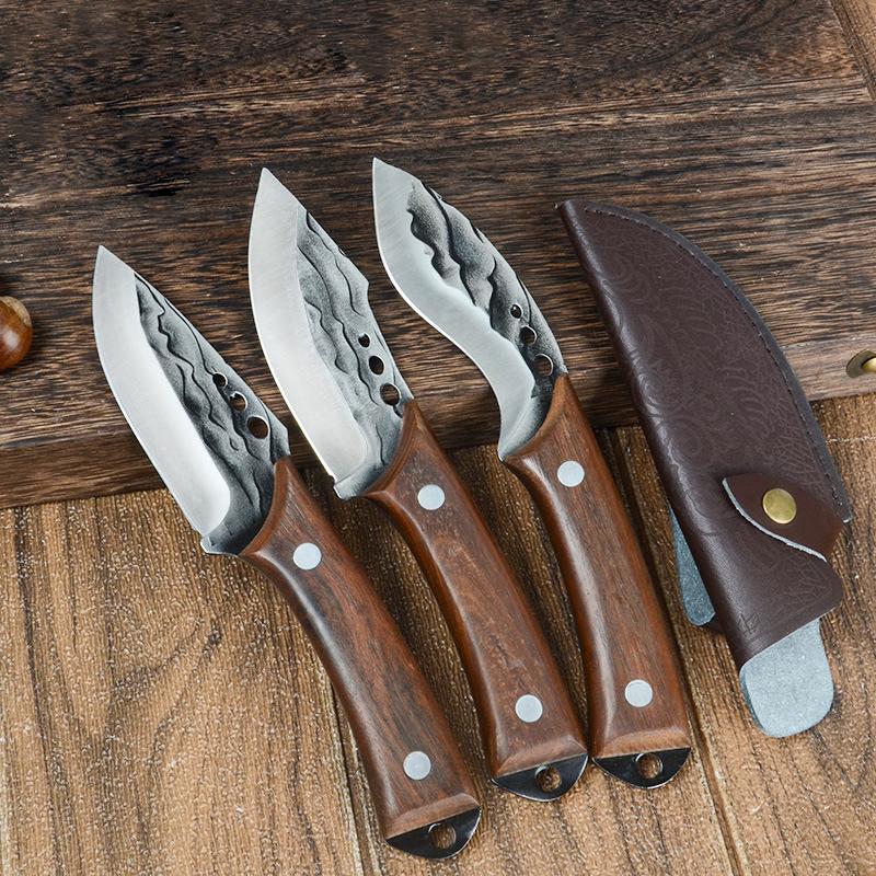 Rybářský nůž z nerezové oceli Kuchyňské nože Nože na maso Nože na kosti Ovoce Zelenina Řezací nástroj s krytem nože