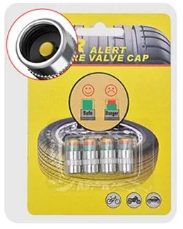 4PCS Autom Wheel Hub Valve Pressure Detection Valve Autom Tire Explosion Proof Tire Pressure Warning Valve Tire Pressure Gauge