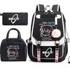 Anime Backpack Students With Lunch Bag Pencil Case Combo - Street Style Canvas School Middle