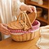 Oval Wicker Basket Compact Storage Hand-Woven Long-Lasting