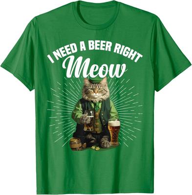 St Patricks Day Beer Right Meow Cat Tee Unisex T-Shirt