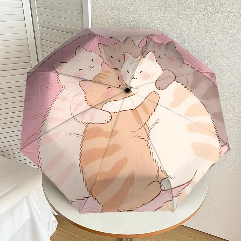 Cozy Cat Nap Umbrella: Perfect for Outdoor Adventures, Auto-Opening & Closing, Lightweight and Durable, Ideal As a Gift 046