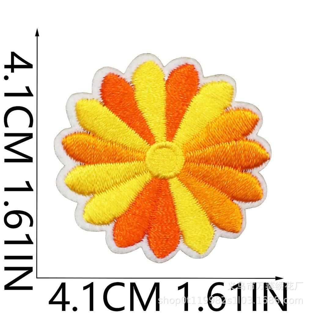 Small Daisy Embroidery Cloth Sticker Cartoon Peony Flower Bag Decoration Computer Embroidery Beautiful Small Red Flower Patch Ironing