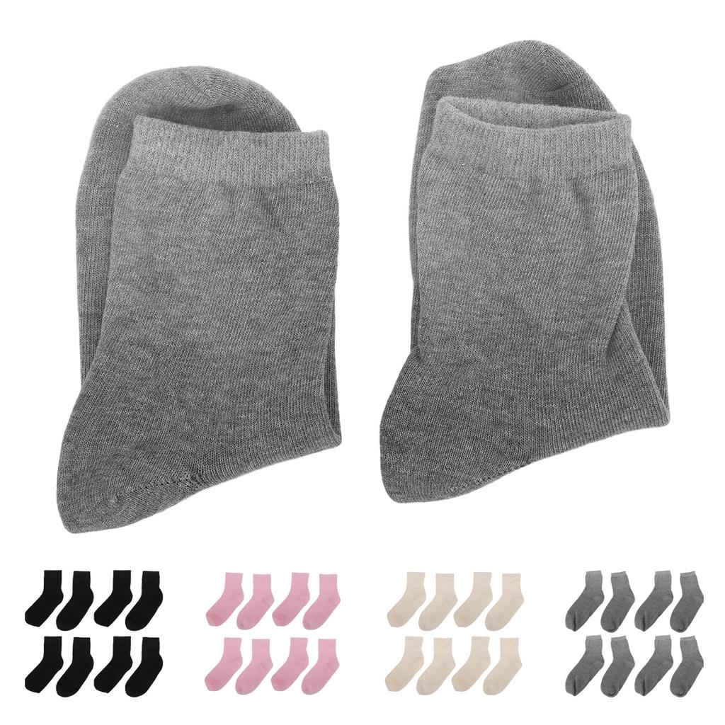 4 Pairs Gel Socks Reusable Moisturizing Socks Soft Solid Color Elastic Casual Gel Lining Socks for S