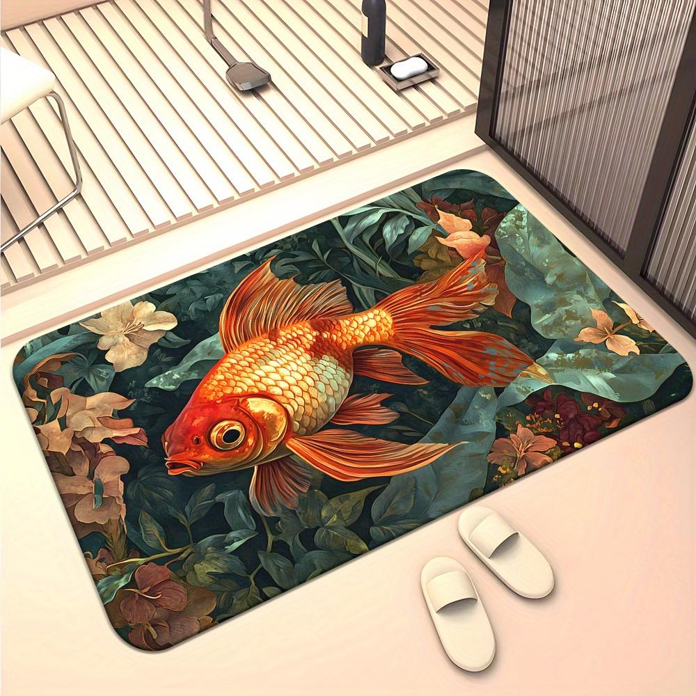 

Chic Goldfish Design Door Mat - Non-Slip, Machine Washable Polyester Rug for Living Room, Bedroom, and Bathroom Entrance 40x60cm