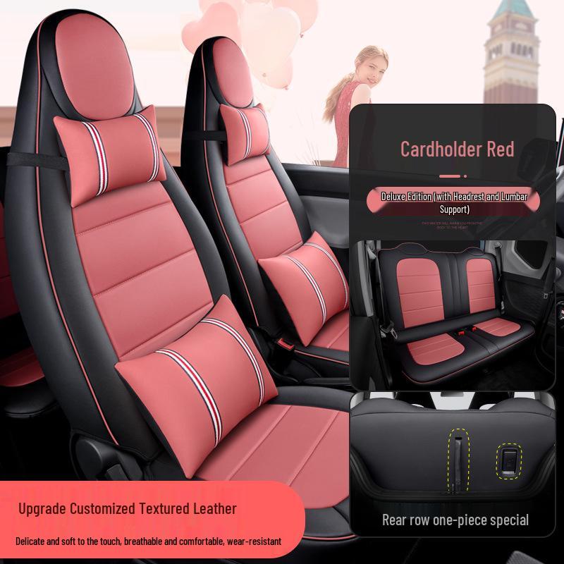 Hongguang Mini Originale Auto Textur Vier Jahreszeiten Vollumfassend 5-Sitzer Leder Sitzbezug
