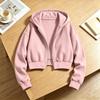 Girls' Long Sleeve Zip-Up Hoodie Color Casual Sweatshirt Top