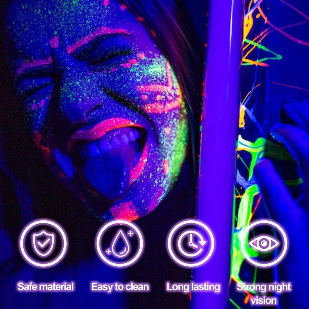 HANDAIYAN Face and Body Paint Palette UV Glow Water-Activated Split Cake Makeup Kit with Brushes for Halloween Festival Stage Cosplay Party