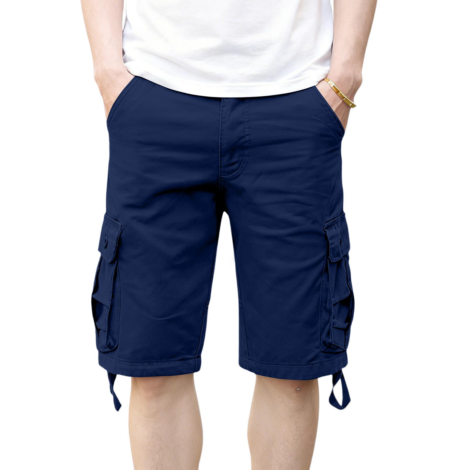 

Men s Casual Workwear Multi-Pocket Shorts 42 Темно-синій
