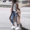 Fall Winter Women's Long Solid Color Wool Coat Casual Warm Thickened Overcoat Outerwear for Women European American Style