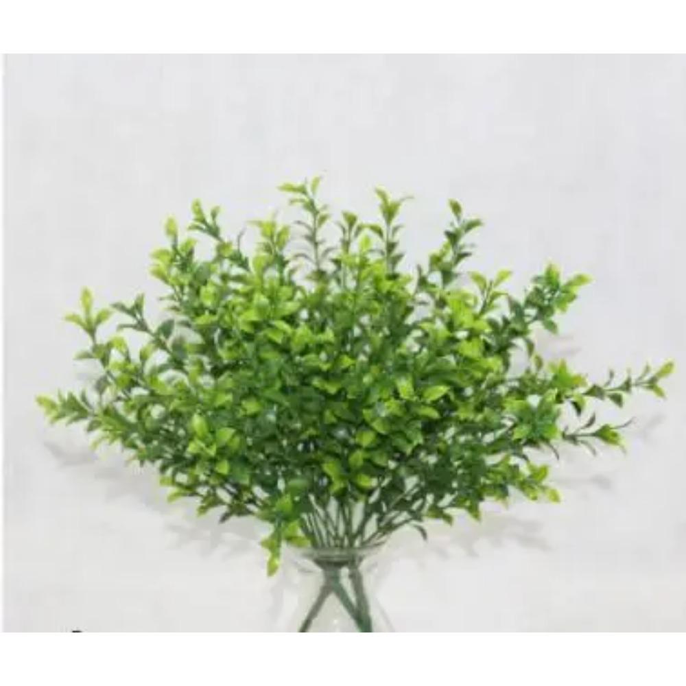 YO CHO Artificial Plants Plastic Twigs Green Grass Fake Plants Twigs Leaves Grass Flower Arrangement Wedding Party Home Decor