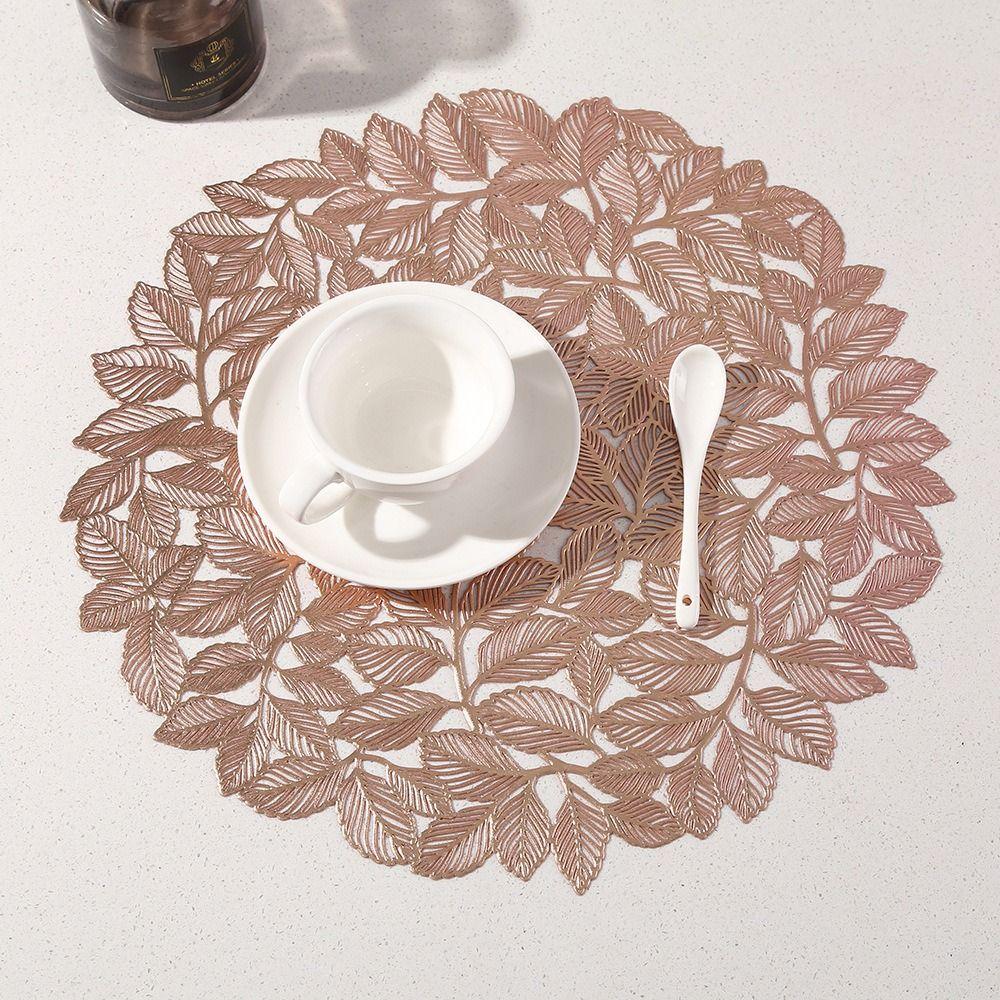 

38cm Insulation Place Mats Heat-Resistant PVC Table Mats New Coasters Home золотий