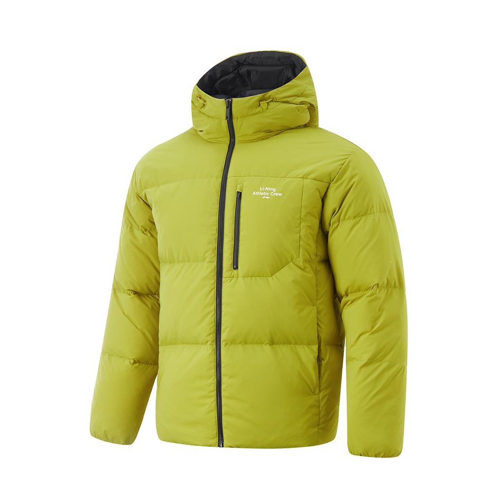 Série péřových bund Li Ning Hot Pot Voděodolná Ležérní S kapucí Jednobarevná Všestranná Odolná proti chladu Krátká Zimní péřová bunda Pánské svrchní oblečení AYMU259-5