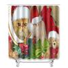 Christmas Shower Curtain Floor Mat Combination Four-Piece Set Bathroom Toilet Carpet Shower Room Mat Foot Mat