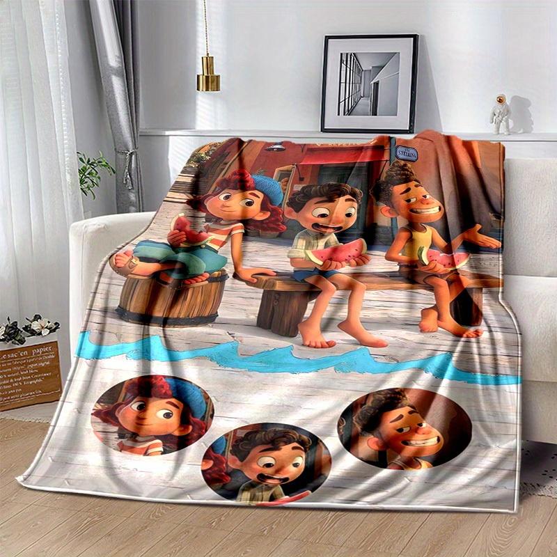 1pc, Luca & Arlo Watermelon Adventure Italian Animation Movie Inspired Home Decor Blanket Perfect for Couch, Bed, Travel, Camping, Car