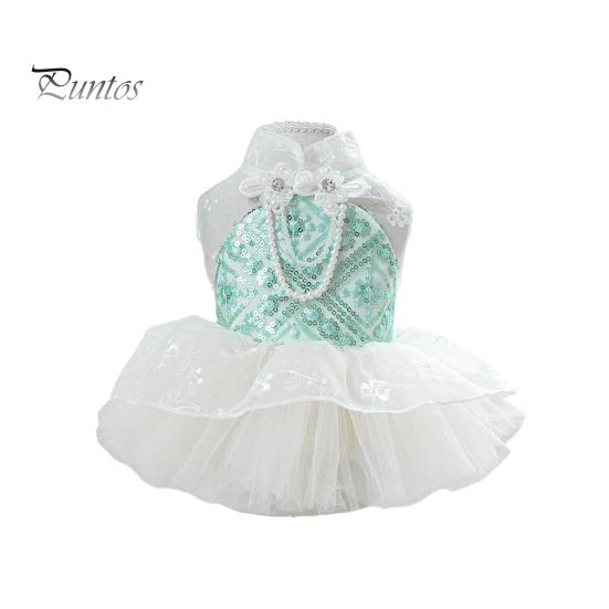 

Шикарное платье принцессы для собак, юбка-камисоль для щенков с кружевом, милый костюм для домашних животных, платье-пачка для вечеринок на Хэллоуин, Рождество, день рождения S зелёный