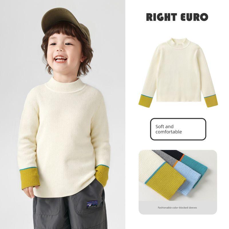 Boys  Half-Turtleneck Sweater Children s Clothing Autumn 2025 New Autumn and Winter Knitwear Kids Toddler Trendy Beige 130