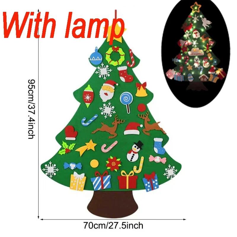 For Kids DIY Montessori Wall Felt Christmas Tree for Children Baby Toys Toddlers Busy Board Xmas Tree Ornament Decorations