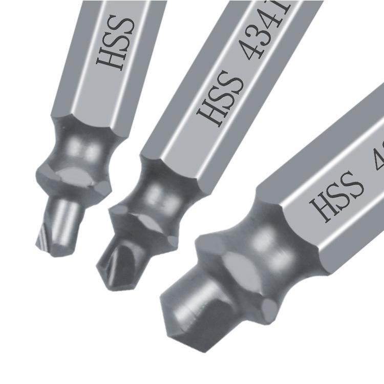 #0#1#2#2#3#4 Six Sets of Double-headed Screw Slide Removal Tools High Speed Steel Extractor