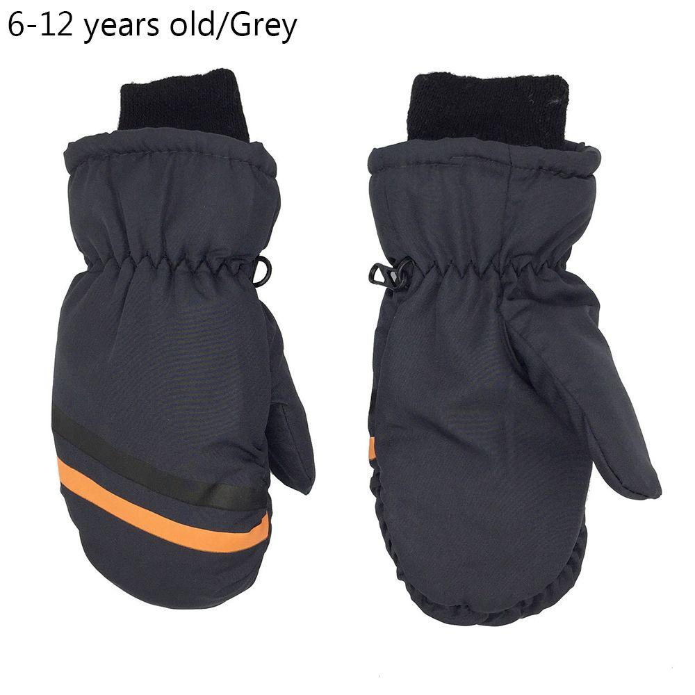 

New Children Kids Winter Snow Warm Gloves Boy Girls Outdoor Riding Ski Snowboard Gloves Windproof Waterproof Thicken Mittens 3-6 years old серый