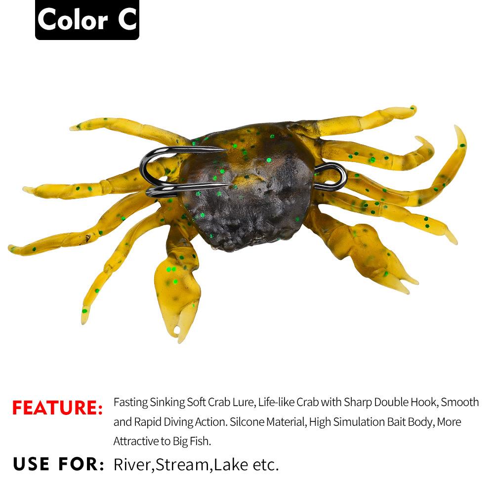 Submerged Crab Soft Bait Long-range Biomimetic Bait 13cm 32.5g Hook Anti Hanging Bottom Simulation Lure Fake Bait Fishing Gear