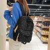 Women's Corduroy Backpack Large Capacity Bow Student Schoolbag