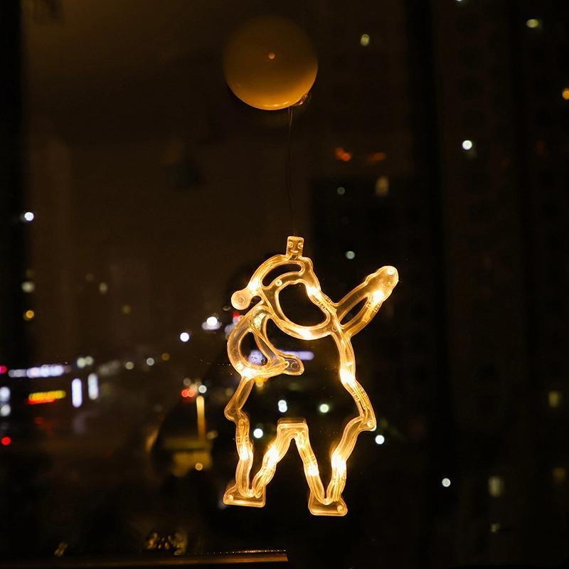 LED Christmas Decorative Lights Santa Claus Snowman Reindeer Christmas Tree Decorations Holiday Party Decorations Star Lights