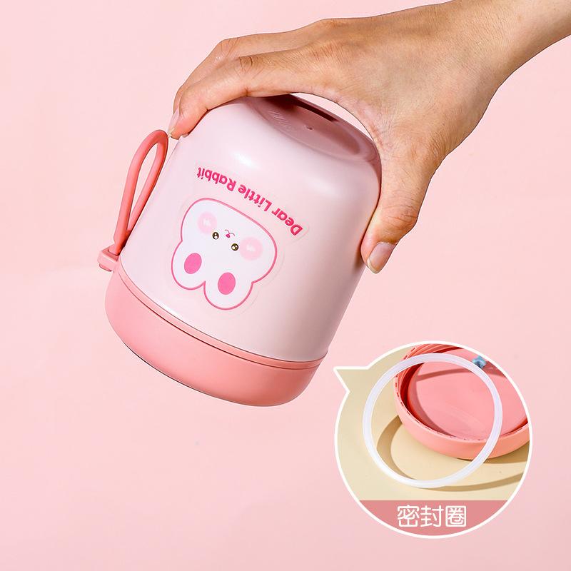 304 Stainless Steel Cute Insulated Breakfast Food Can Cup, Portable Soup Can with Lid Spoon, Perfect Lunch Box Soup Cup