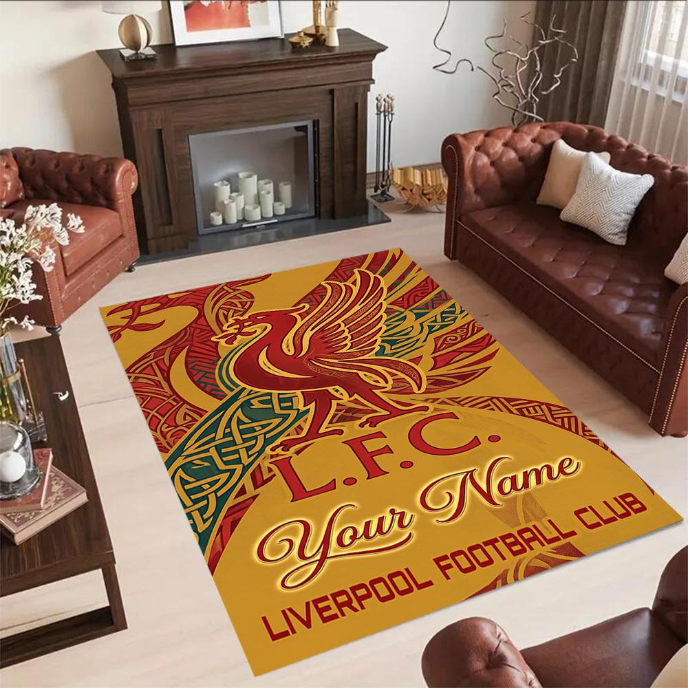 Liverpool Team Customized Name Carpet Design For Entryway Balcony Outdoor Bedrooms Antislip Rug Anime Office Decor