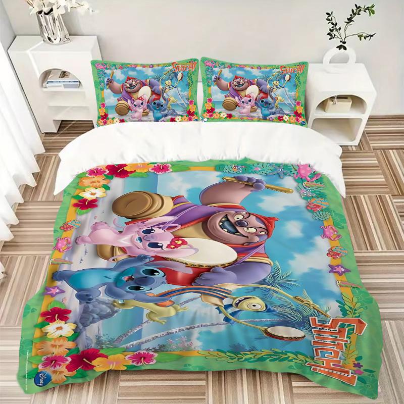 Lilo Stitch Adventure Printed 3pcs Bedding Set Soft Microfiber 1 Duvet Cover And 2 Pillowcases Home Bedroom Decor Xmas Gift Ek198