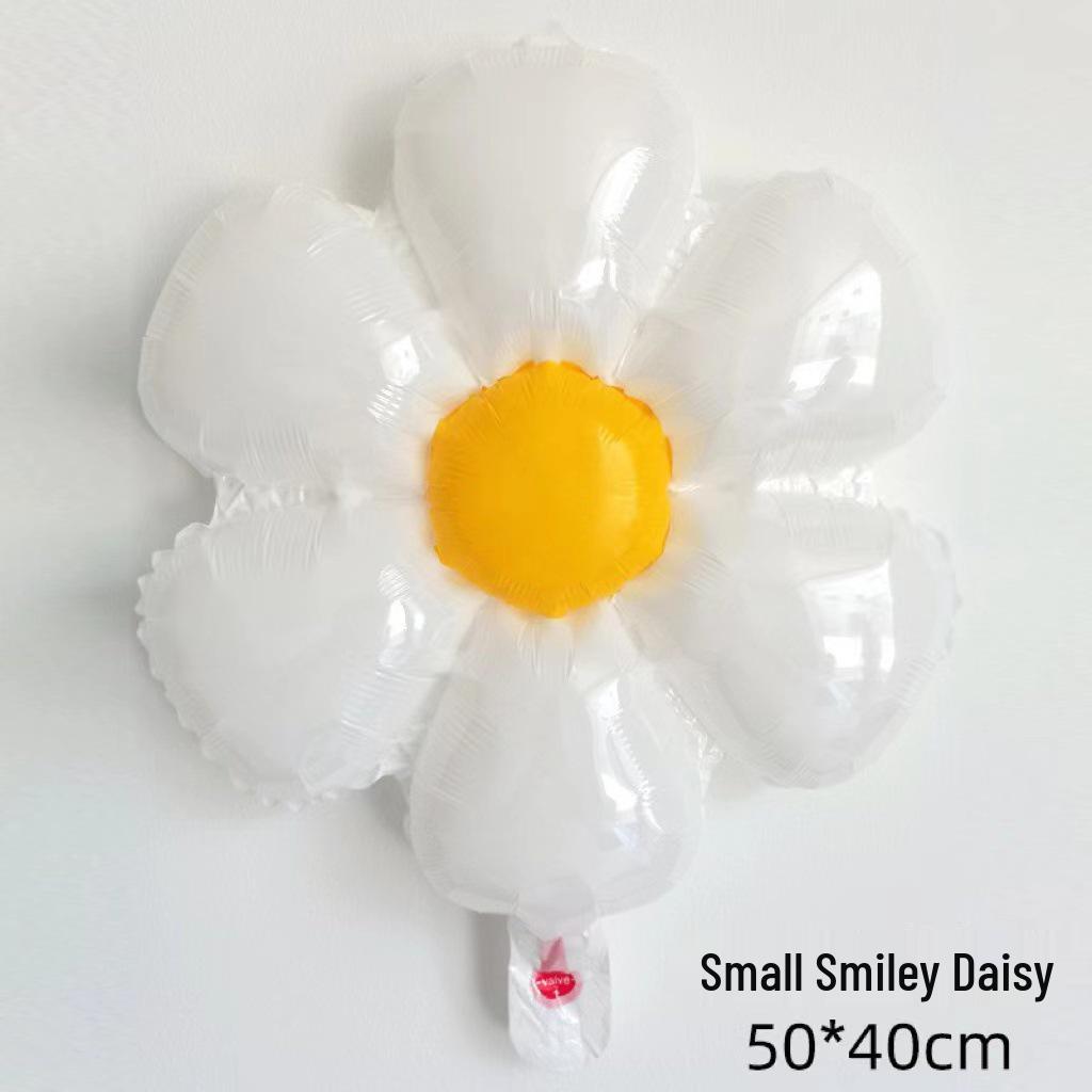 

Plumeria Chrysanthemum Aluminum Balloon Set: Large, Medium, Small Daisy Balloons for Baby Birthday Photo Props