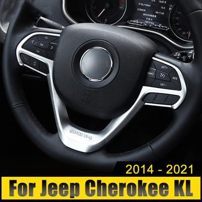 Pour Jeep Cherokee KL 2014 2015 2016 2017 2018 ABS Voiture Volant Décoration Couverture Garniture Cadre Boîtier