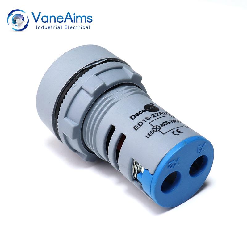 AC30-500V Voltmeter Square / Round Panel LED Digital Display Volt Meter AC 220V 22mm Opening Diameter Mini Voltage Tester Gauge