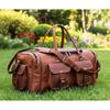 Leather 24 Inch U Zip Holdall Luggage Handmade Duffel Bag Carryall Weekender Travel Overnight Gym Sports Carry On Duffel Bag For Men And Women