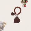 Keychain Pendant Chain Faux Leather Heart Pendant Stainless Portable Shoulder Bag Handbag Decoration Pendant Keyring Holiday Gift