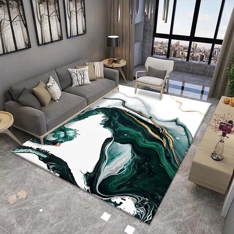 Splash Ink Abstract Green Carpet Living Room Large Area Rugs Home Decor Bedroom Bedside Carpets Non-slip Floor Mat Alfombra