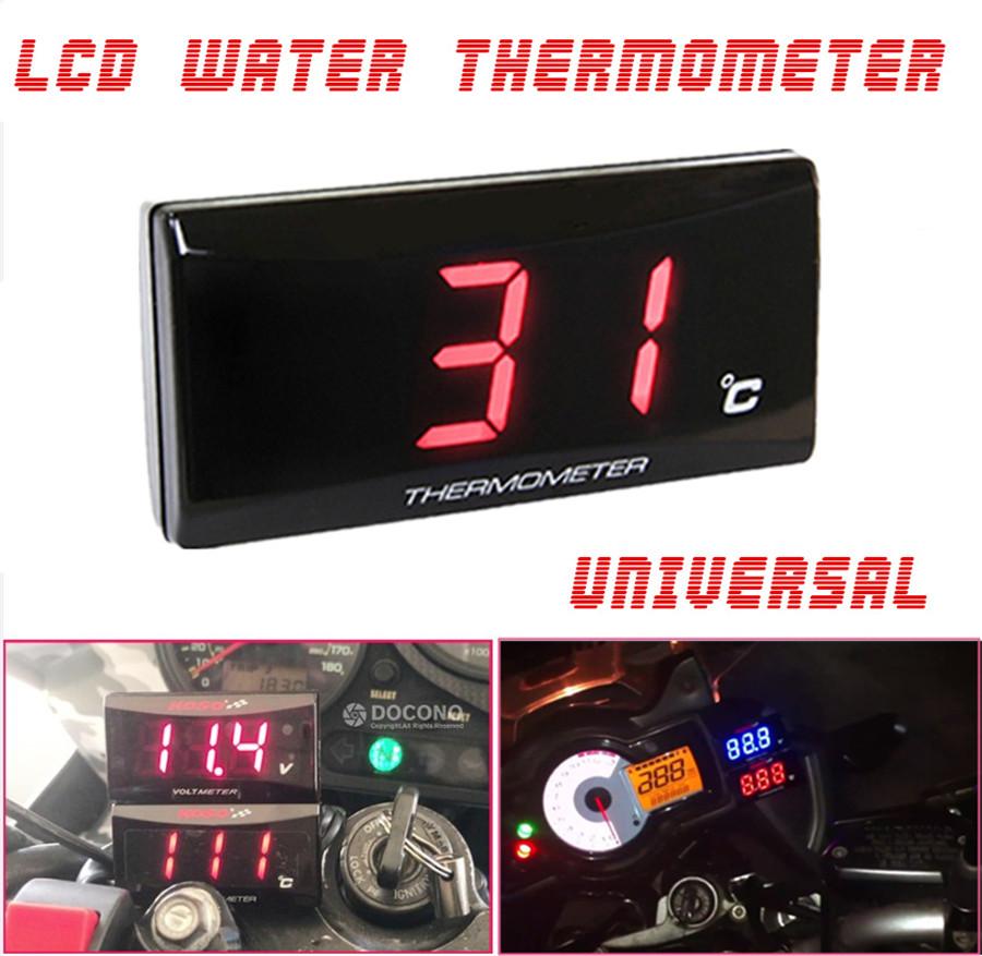 Červený LCD Digitální Měřič Teploty Vody Motocyklu Pro Závodní Skútr
