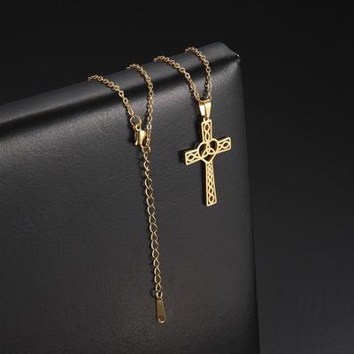 Nerezová ocel Keltský kříž Náhrdelník pro ženy Muže Křesťanský Ježíš Amulet Choker Řetízek Náhrdelníky Šperky Dárek pro přítele