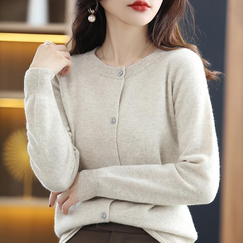 Cardigan damă din cașmir Qinghe cașmir 30% cașmir 70% lână toamnă și iarnă cardigan îngroșat din cașmir moale și cald