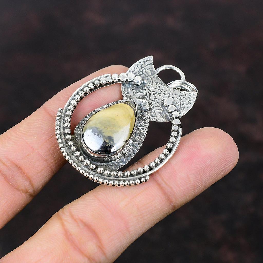 Schalenblende Pendant 925 Sterling Silver Pendant Very Pretty Gemstone Jewelry Handmade Wonderful Pendant Gift For Bridal Birthstone Jewelry