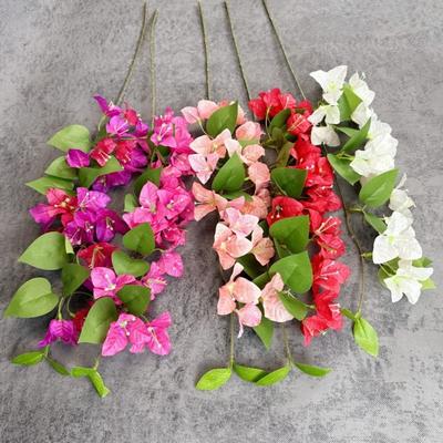 1 Stück Realistische Künstliche Blumen UV-beständig Seide Seiden Bougainvillea Blüten Zweig 80cm Lang Hängend