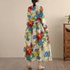 Long sleeve plus size vintage floral new in dresses for women casual loose spring autumn dress