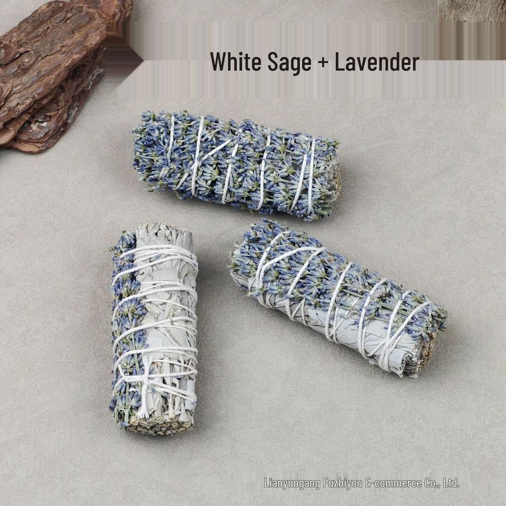 White Sage & Lavender Incense Sticks for Aroma Diffusers - Natural Handmade for Purification and Meditation