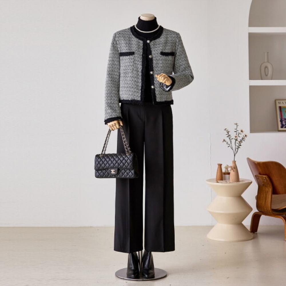 Customable Black Line Zigzag Tweed Jacket T2510jk616c